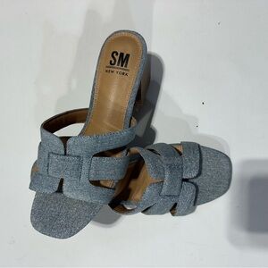 SM New York Women's Blue Woven Sandals